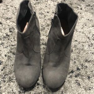 Grey suede booties